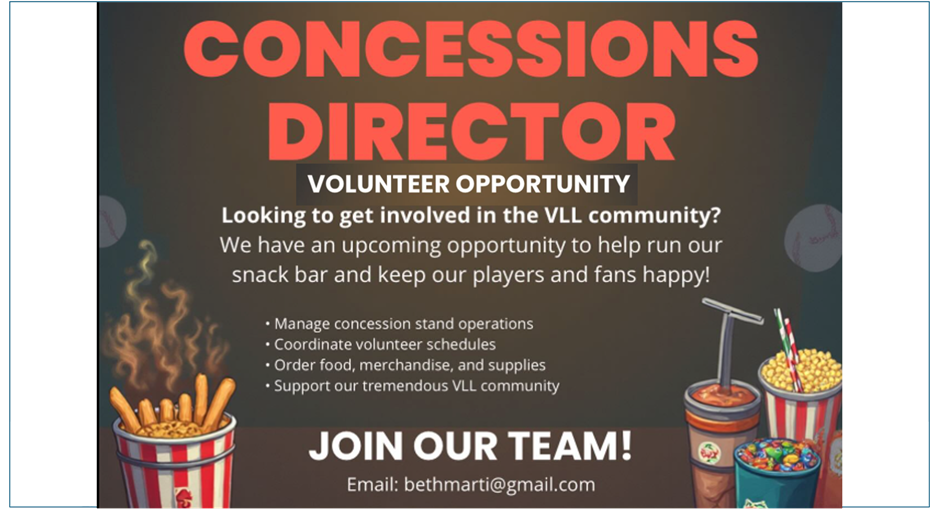 Concessions Director Volunteer Opportunity